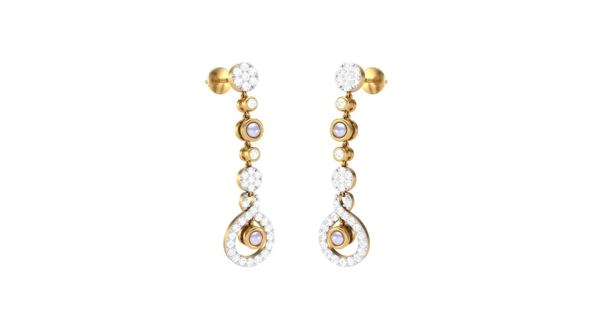 Women Long Earring 3dm STL OBJ FBX Renders Details 3D print model_1