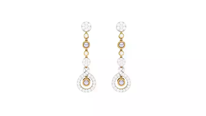 Women Long Earring 3dm STL OBJ FBX Renders Details