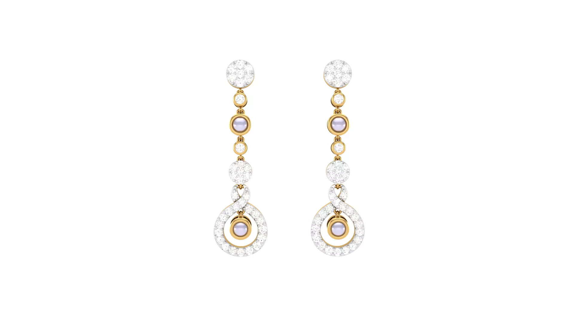 Women Long Earring 3dm STL OBJ FBX Renders Details 3D print model_0