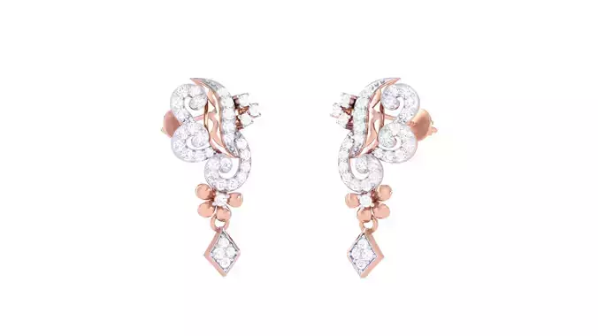 Women Long Earring 3dm STL OBJ FBX Renders Details