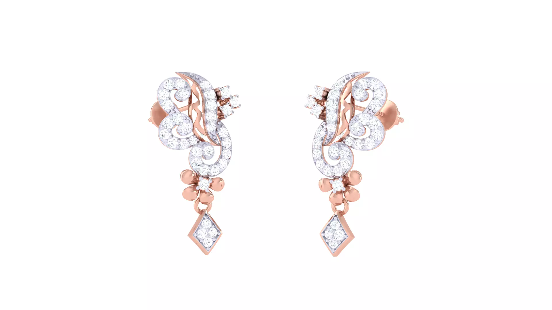 Women Long Earring 3dm STL OBJ FBX Renders Details 3D print model_0