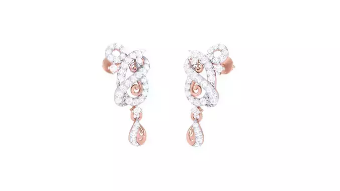 Women Long Earring 3dm STL OBJ FBX Renders Details