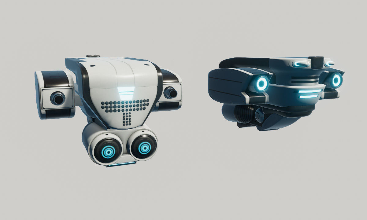 Sci Fi Combat Recon Drone Low-poly 3D model_6