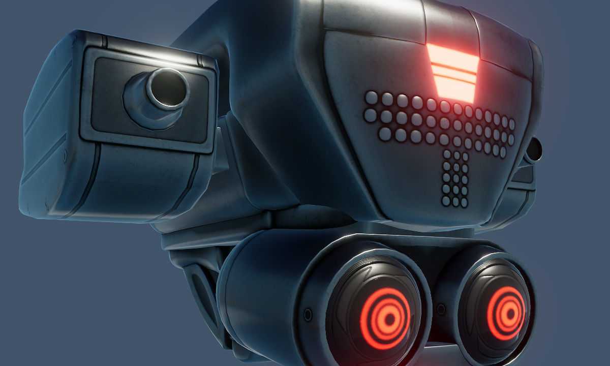 Sci Fi Combat Recon Drone Low-poly 3D model_10