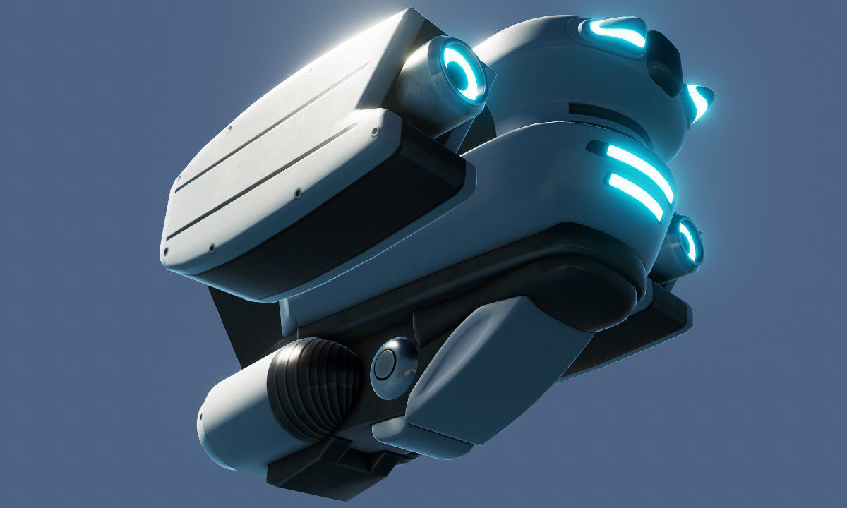 Sci Fi Combat Recon Drone Low-poly 3D model_8