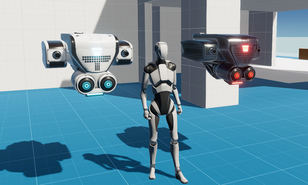 Sci Fi Combat Recon Drone Low-poly 3D model_4