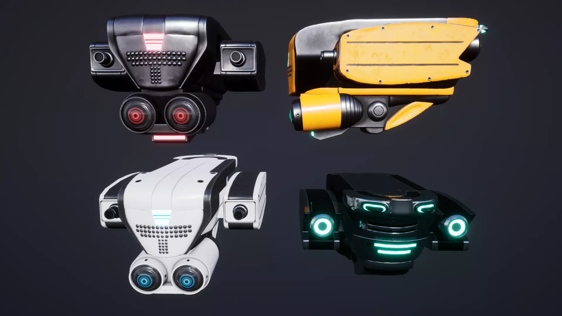 Sci Fi Combat Recon Drone Low-poly 3D model_0