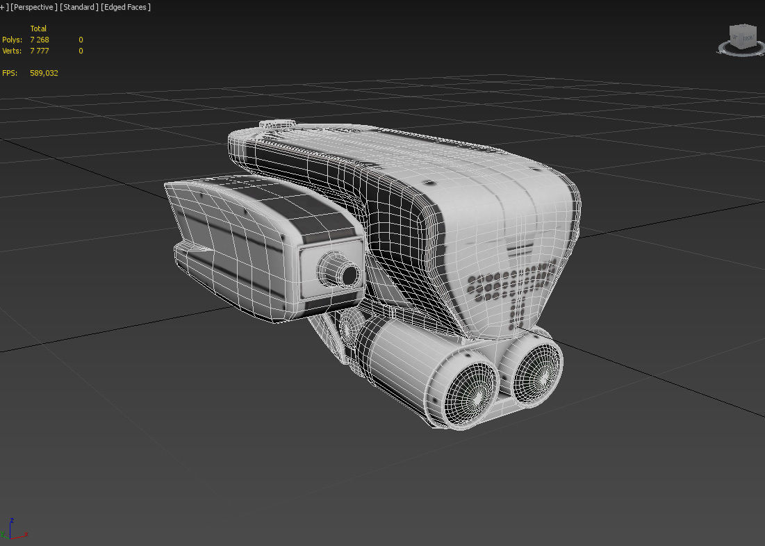 Sci Fi Combat Recon Drone Low-poly 3D model_12