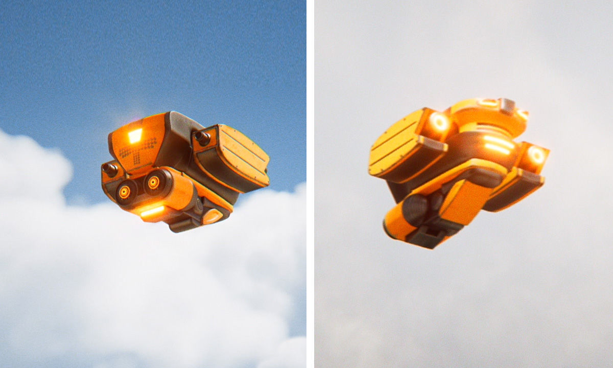 Sci Fi Combat Recon Drone Low-poly 3D model_2