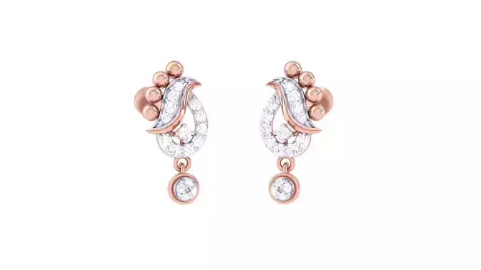 Women Long Earring 3dm STL OBJ FBX Renders Details