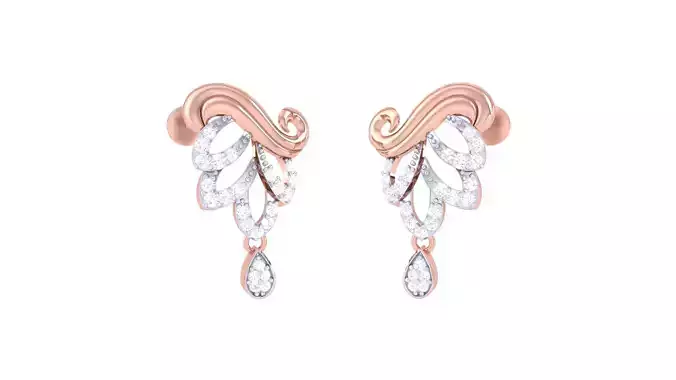 Women Long Earring 3dm STL OBJ FBX Renders Details