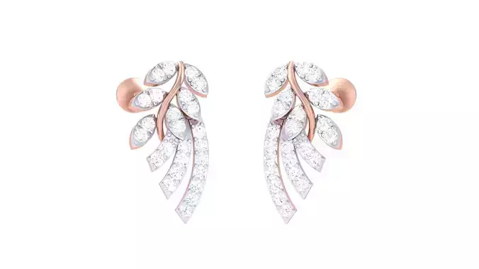 Women Long Earring 3dm STL OBJ FBX Renders Details
