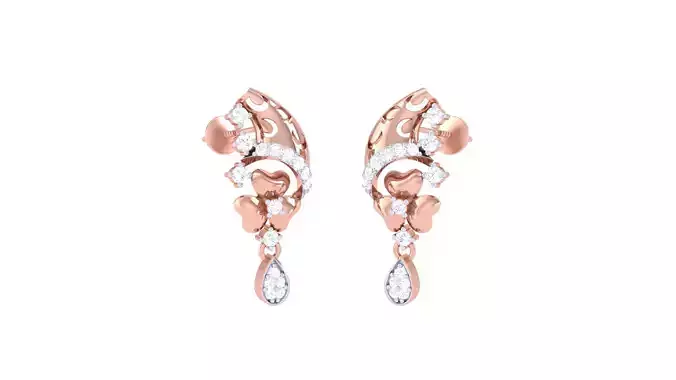 Women Long Earring 3dm STL OBJ FBX Renders Details