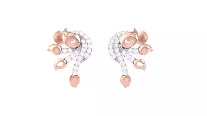 Women Long Earring 3dm STL OBJ FBX Renders Details