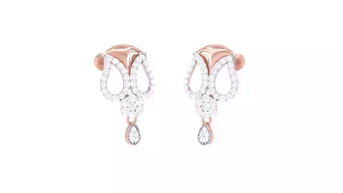 Women Long Earring 3dm STL OBJ FBX Renders Details