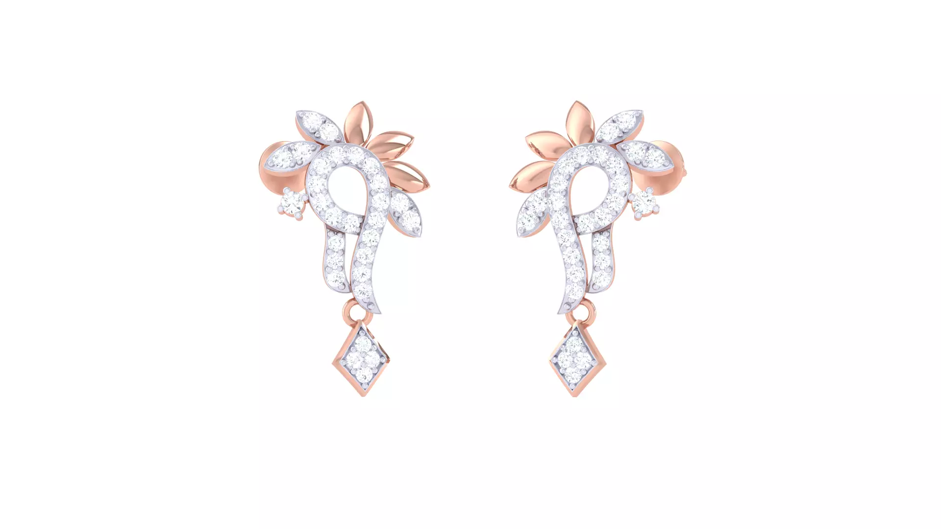 Women Long Earring 3dm STL OBJ FBX Renders Details 3D print model_0