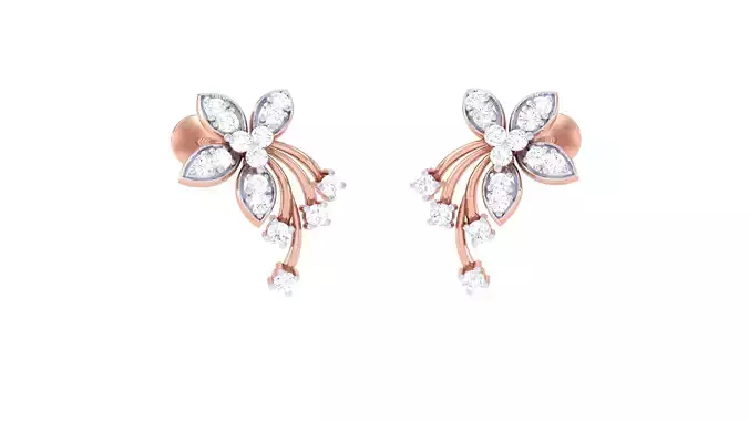 Women Long Earring 3dm STL OBJ FBX Renders Details 3D print model