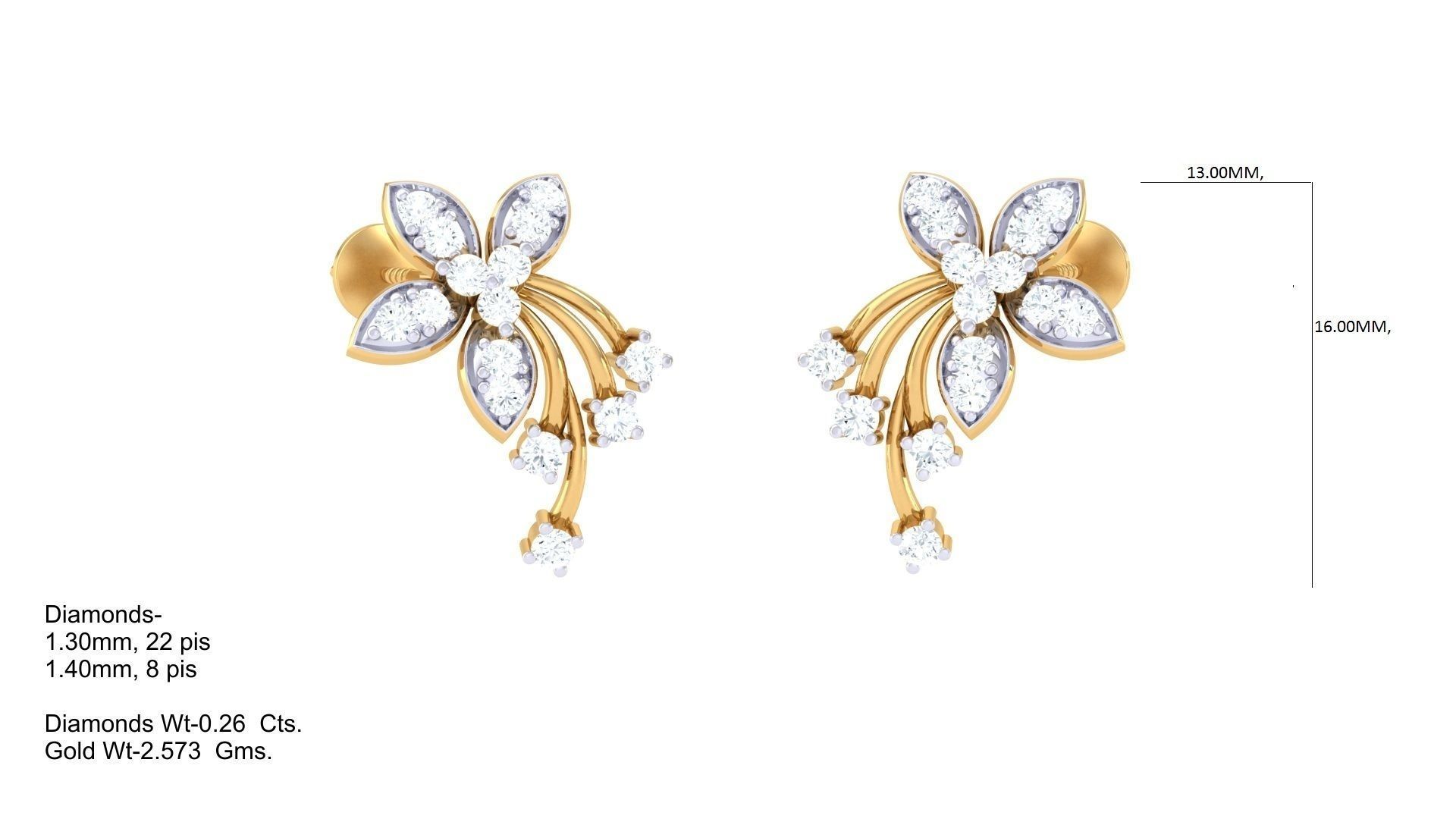 Women Long Earring 3dm STL OBJ FBX Renders Details 3D print model_1