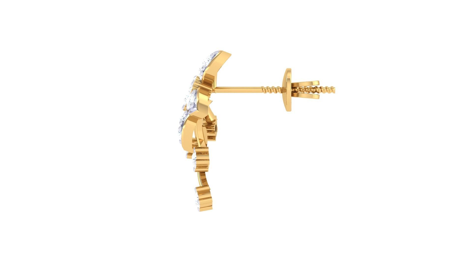 Women Long Earring 3dm STL OBJ FBX Renders Details 3D print model_4