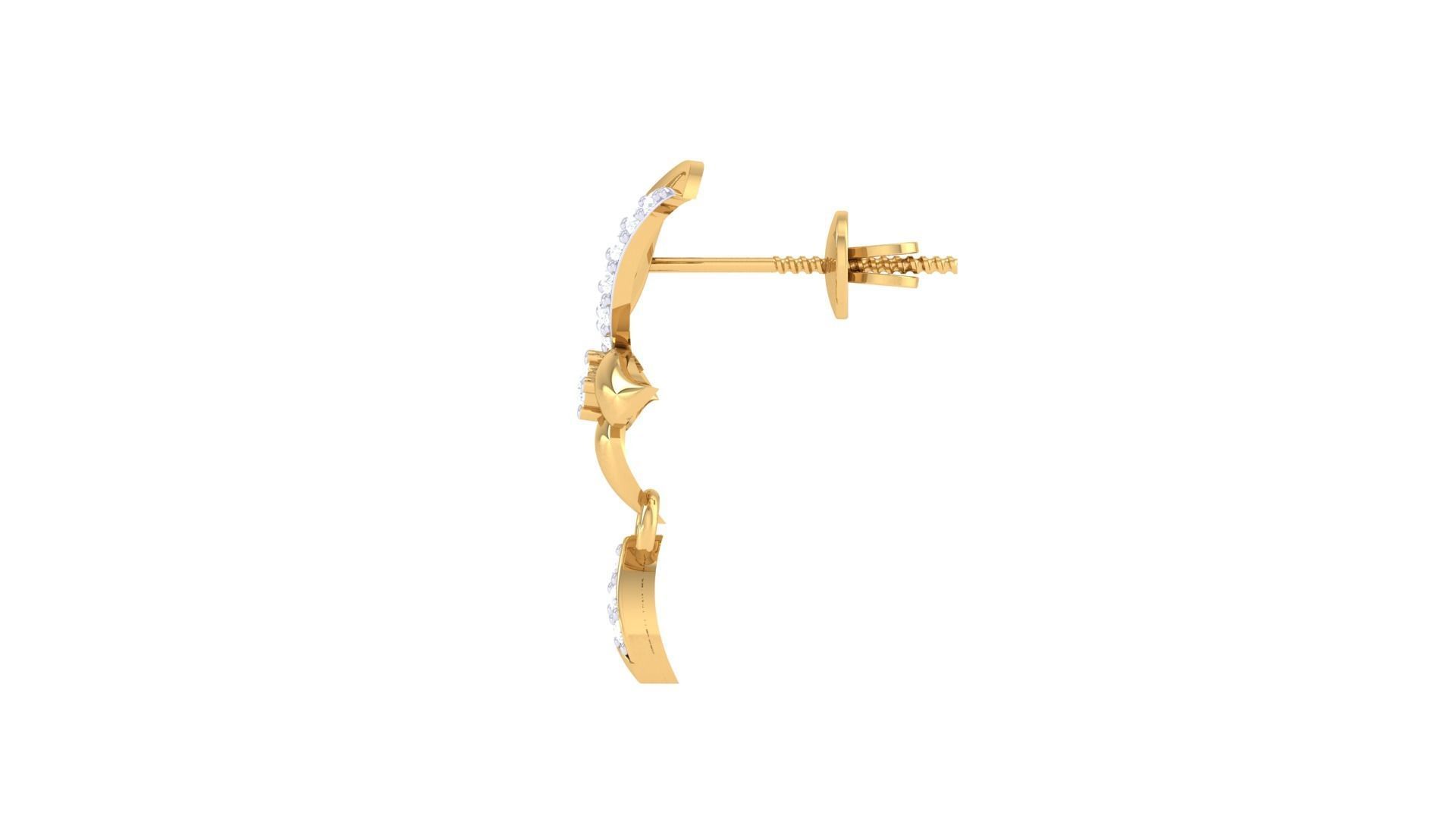 Women Long Earring 3dm STL OBJ FBX Renders Details 3D print model_4