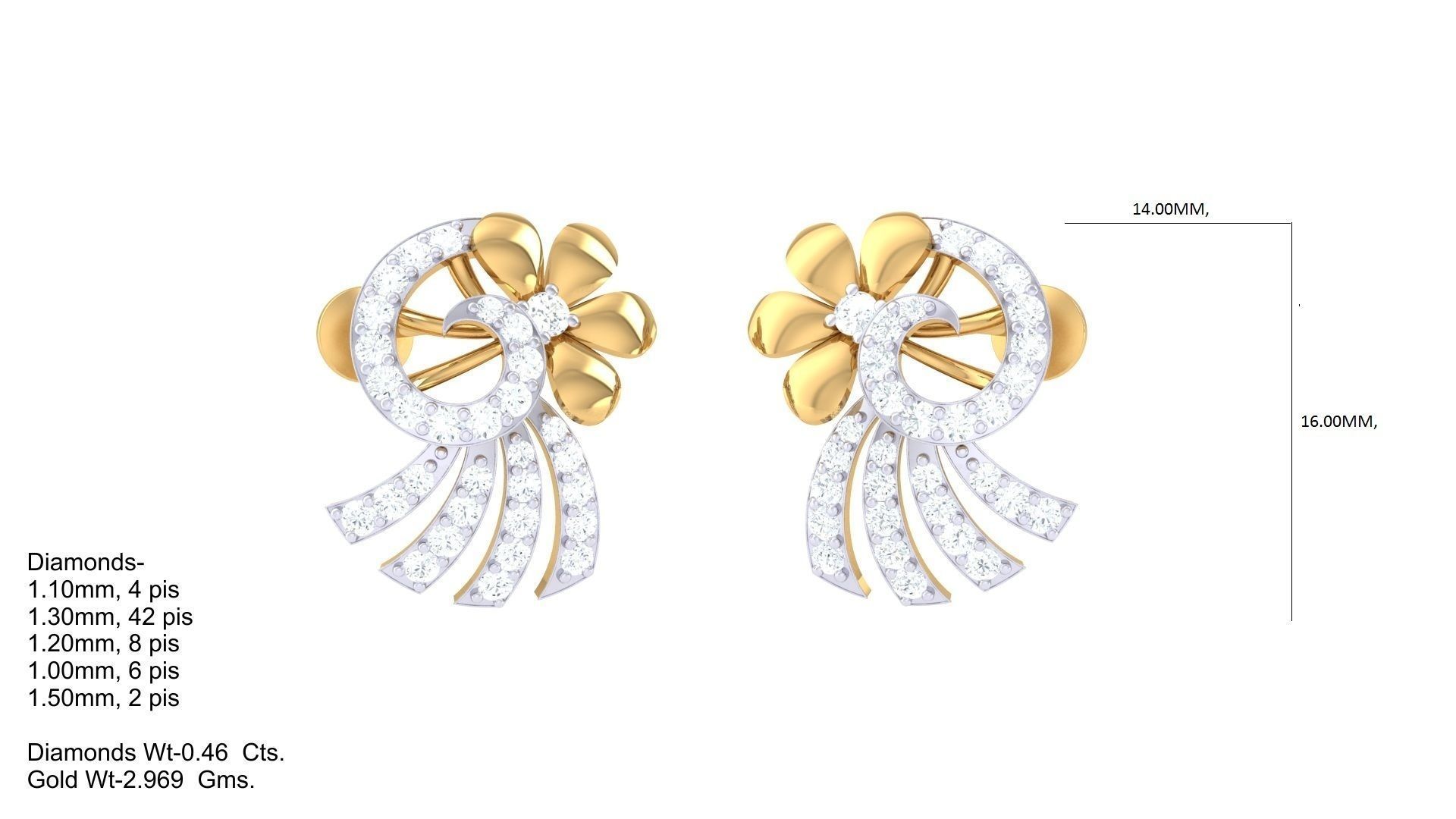 Women Long Earring 3dm STL OBJ FBX Renders Details 3D print model_1