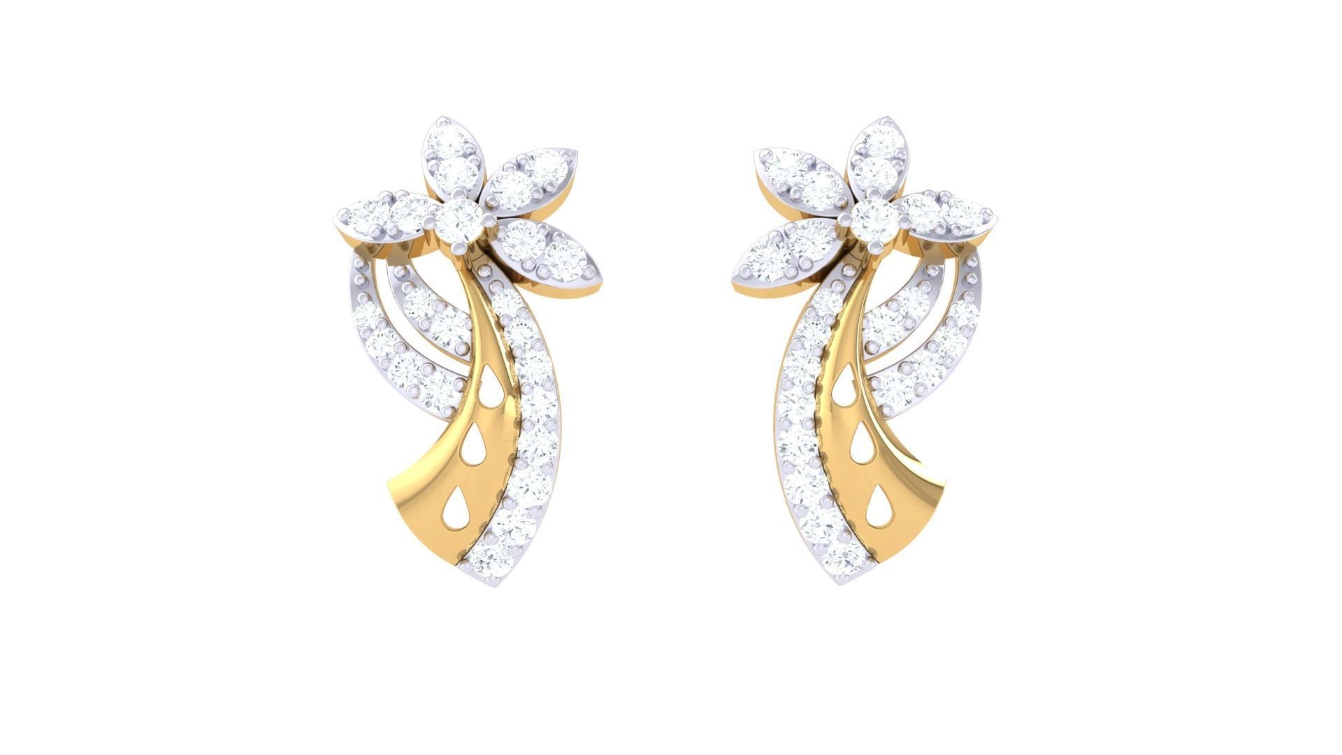 Women Long Earring 3dm STL OBJ FBX Renders Details 3D print model_3