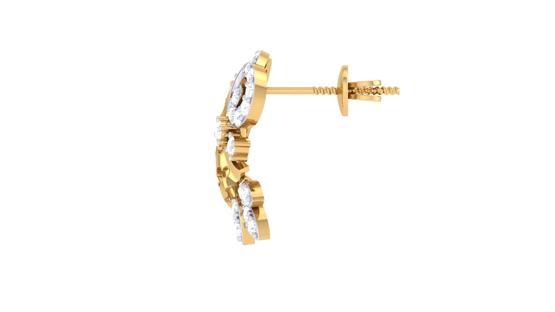 Women Long Earring 3dm STL OBJ FBX Renders Details 3D print model_4