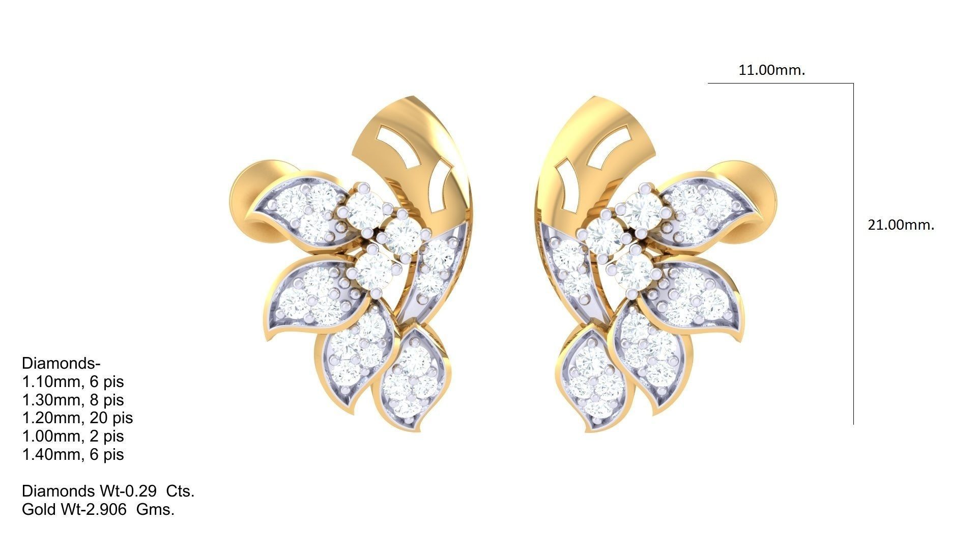 Women Long Earring 3dm STL OBJ FBX Renders Details 3D print model_1