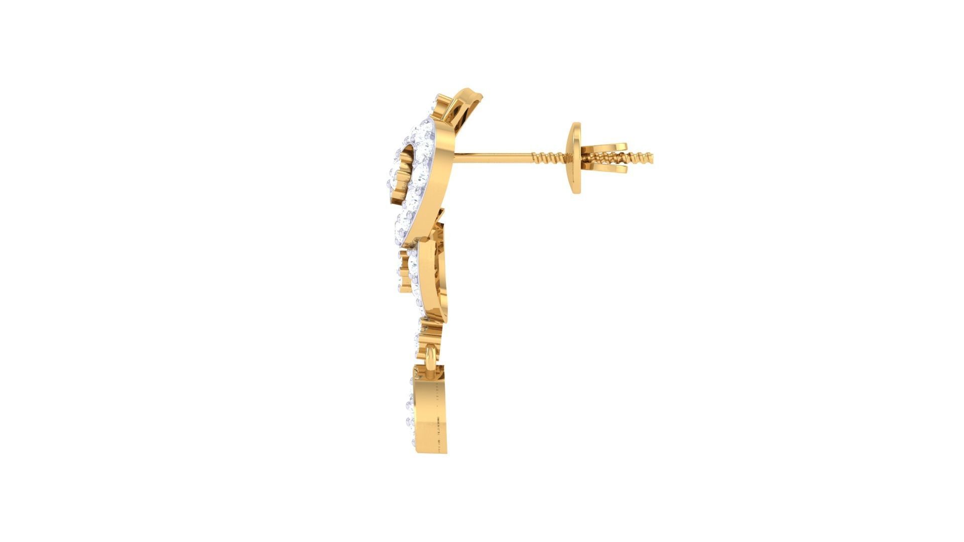 Women Long Earring 3dm STL OBJ FBX Renders Details 3D print model_4