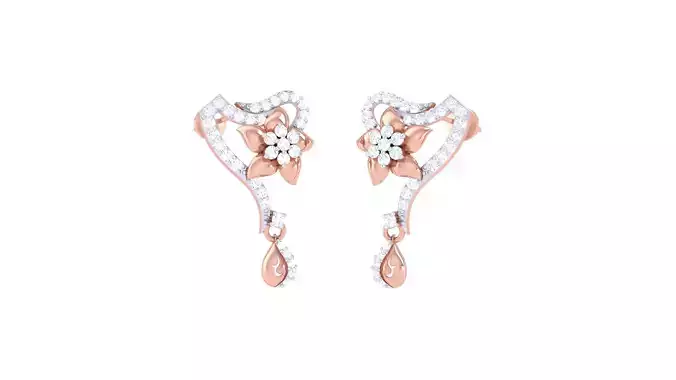 Women Long Earring 3dm STL OBJ FBX Renders Details
