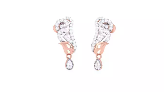 Women Long Earring 3dm STL OBJ FBX Renders Details