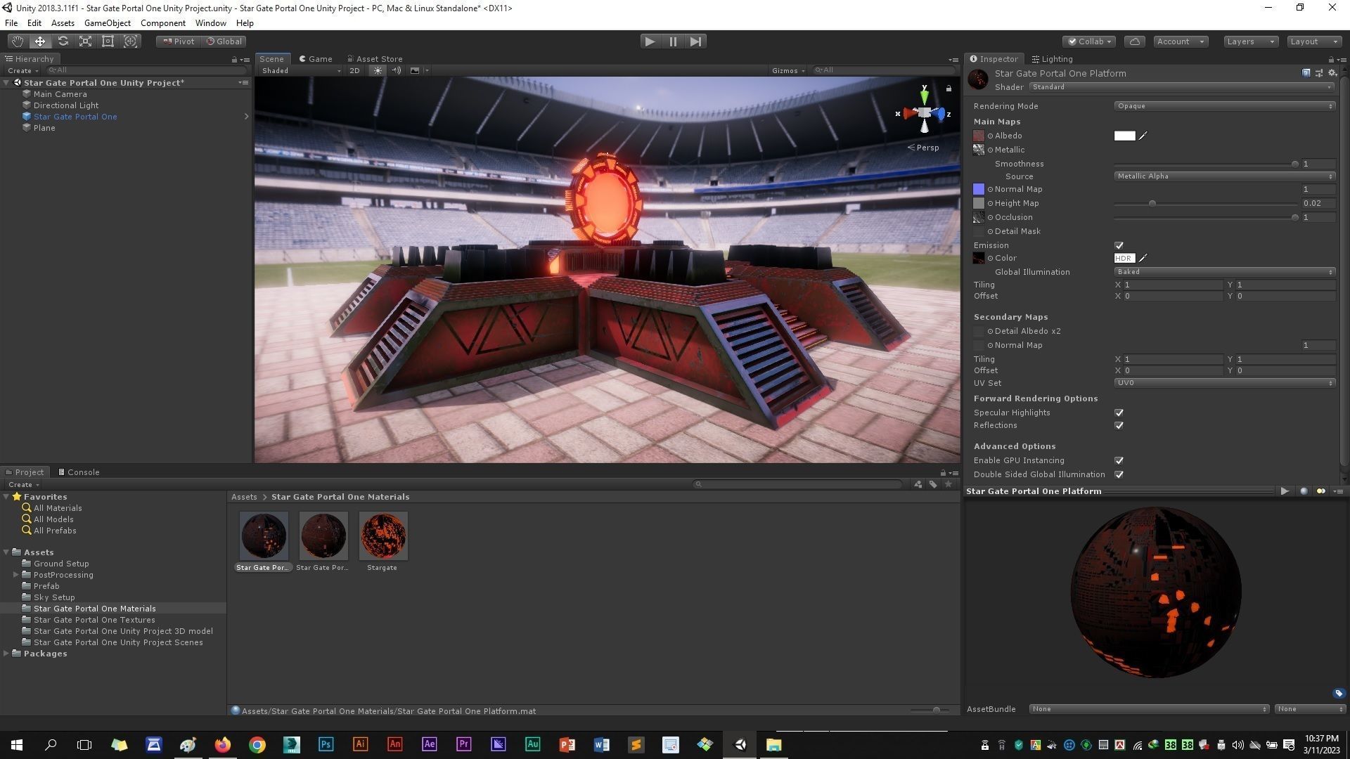 Star Gate Portal One Low-poly 3D model_10