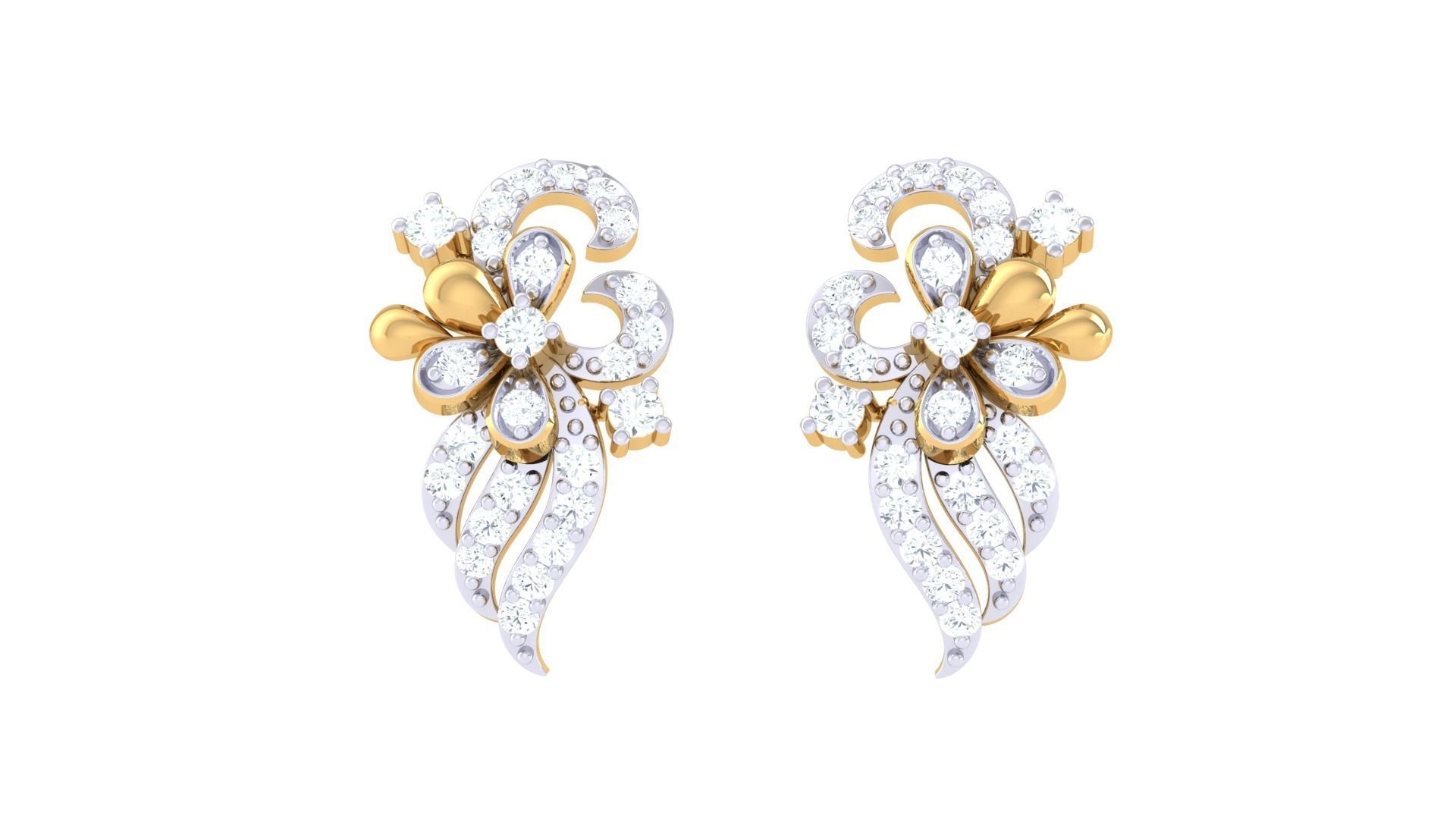 Women Long Earring 3dm STL OBJ FBX Renders Details 3D print model_3