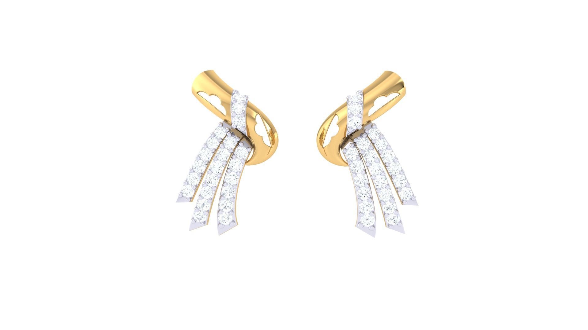 Women Long Earring 3dm STL OBJ FBX Renders Details 3D print model_3