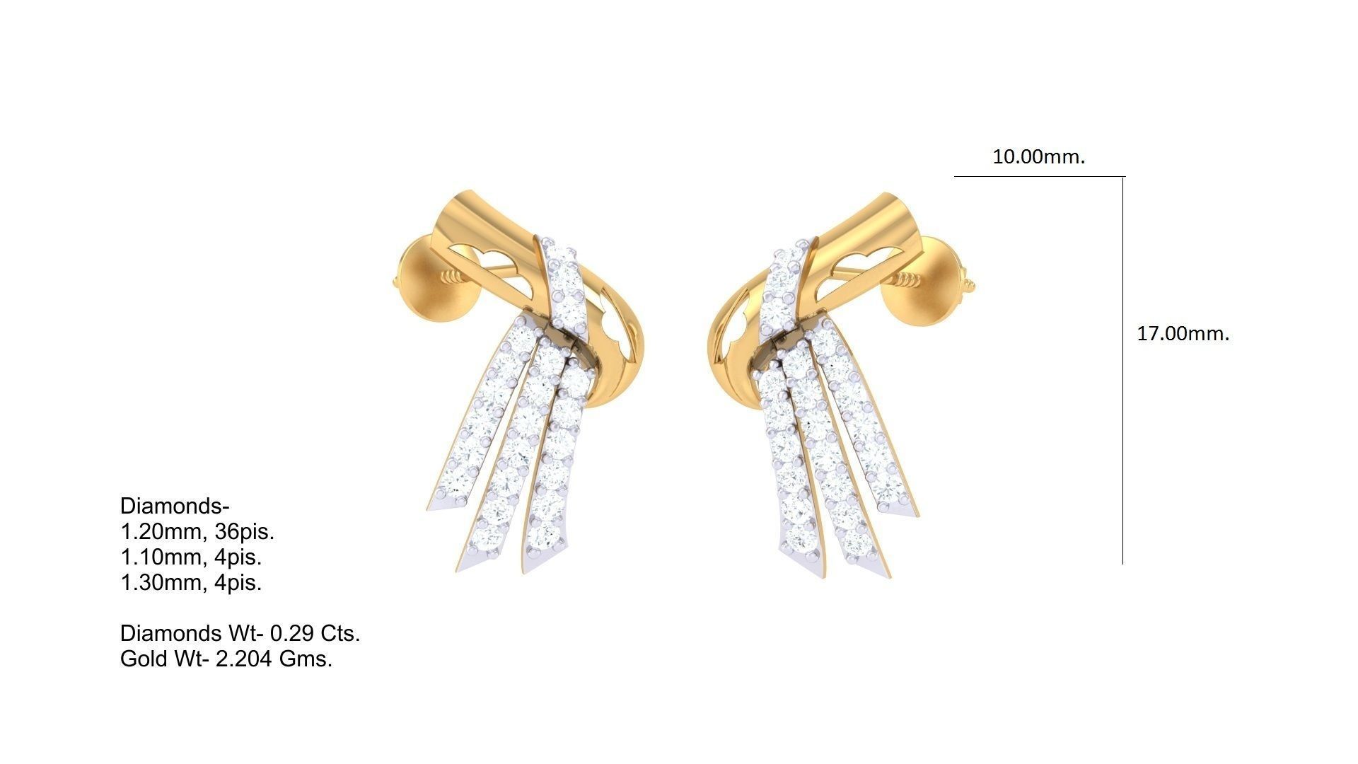 Women Long Earring 3dm STL OBJ FBX Renders Details 3D print model_1