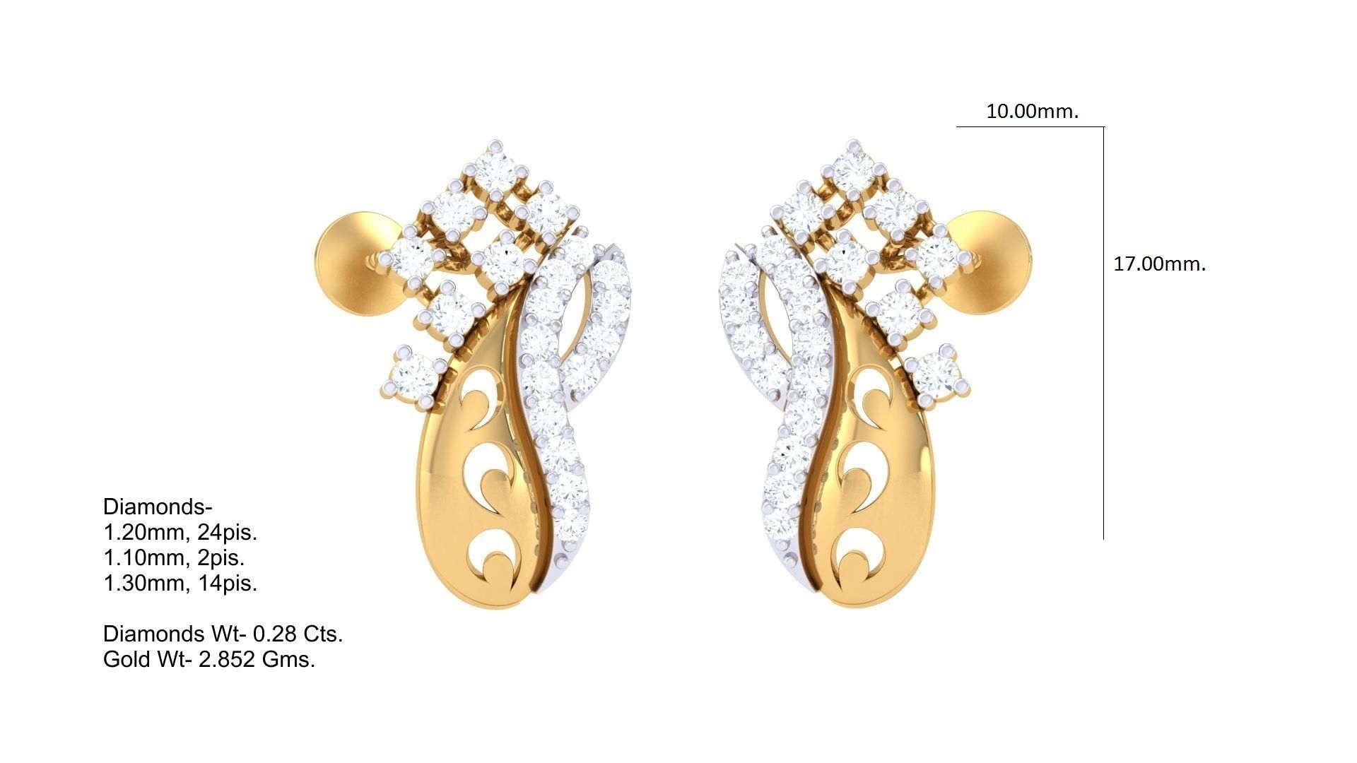 Women Long Earring 3dm STL OBJ FBX Renders Details 3D print model_1