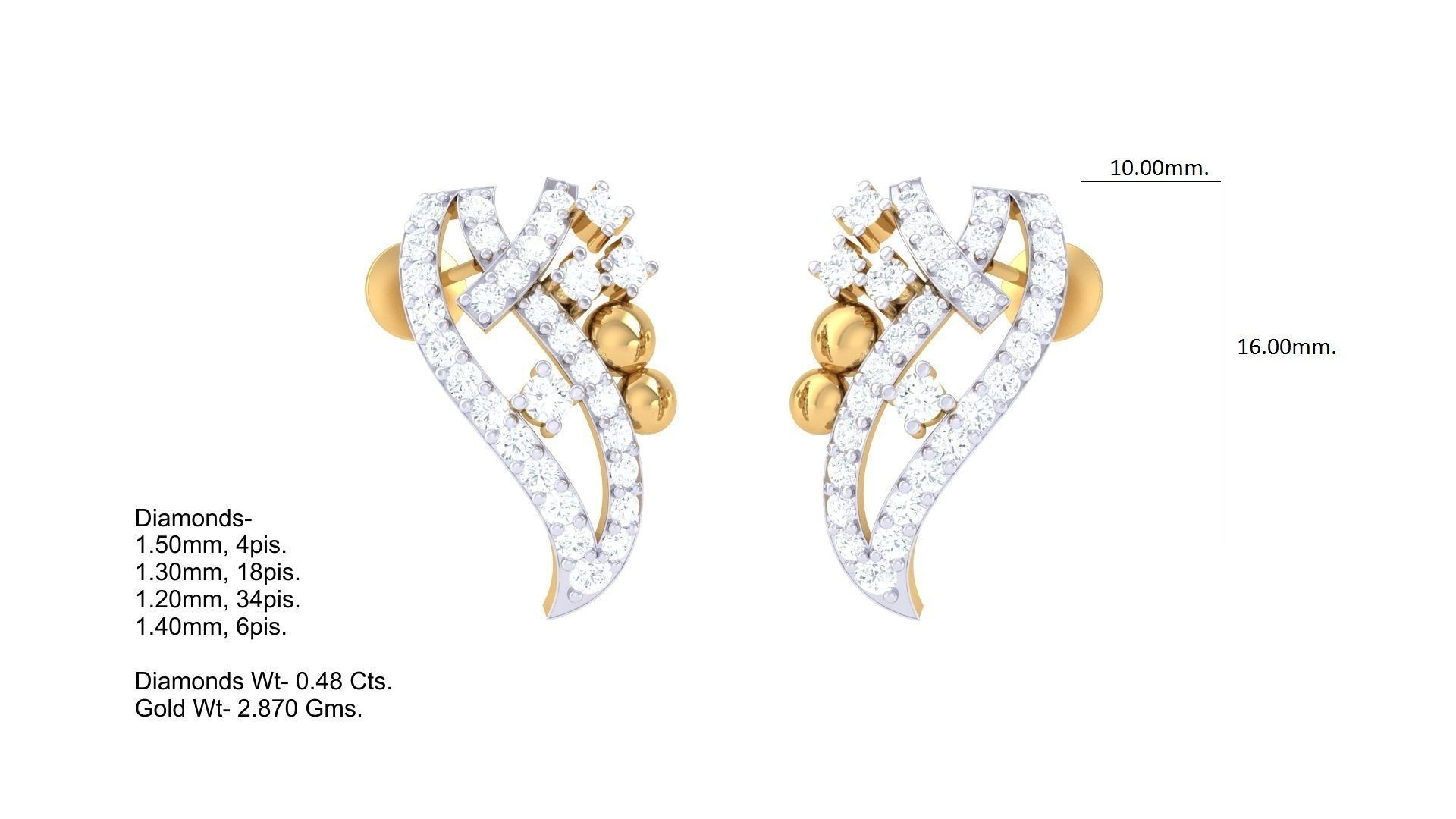 Women Long Earring 3dm STL OBJ FBX Renders Details 3D print model_1