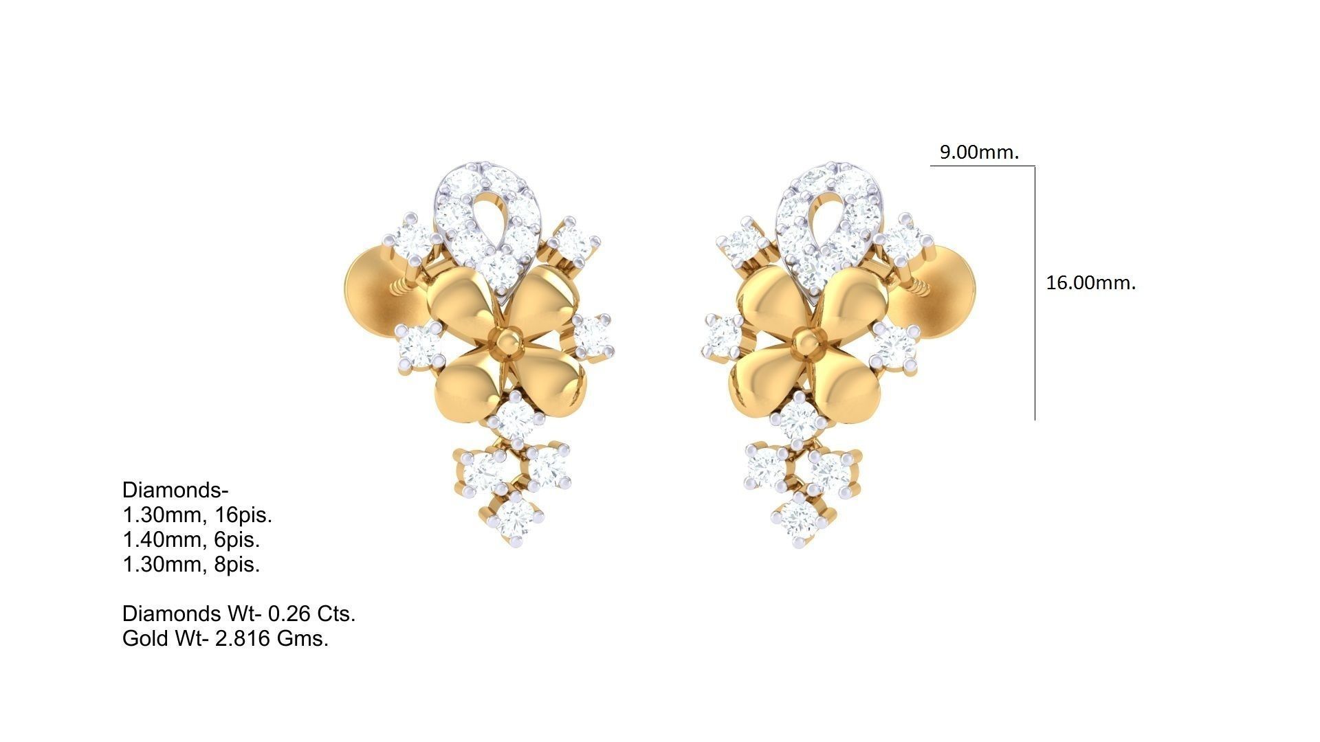 Women Long Earring 3dm STL OBJ FBX Renders Details 3D print model_1