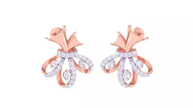 Women Stud Earring 3dm STL OBJ FBX Renders Details