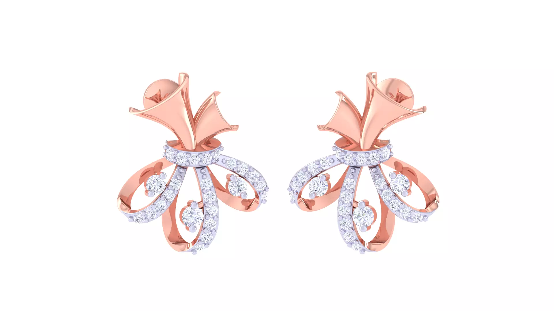 Women Stud Earring 3dm STL OBJ FBX Renders Details 3D print model_0