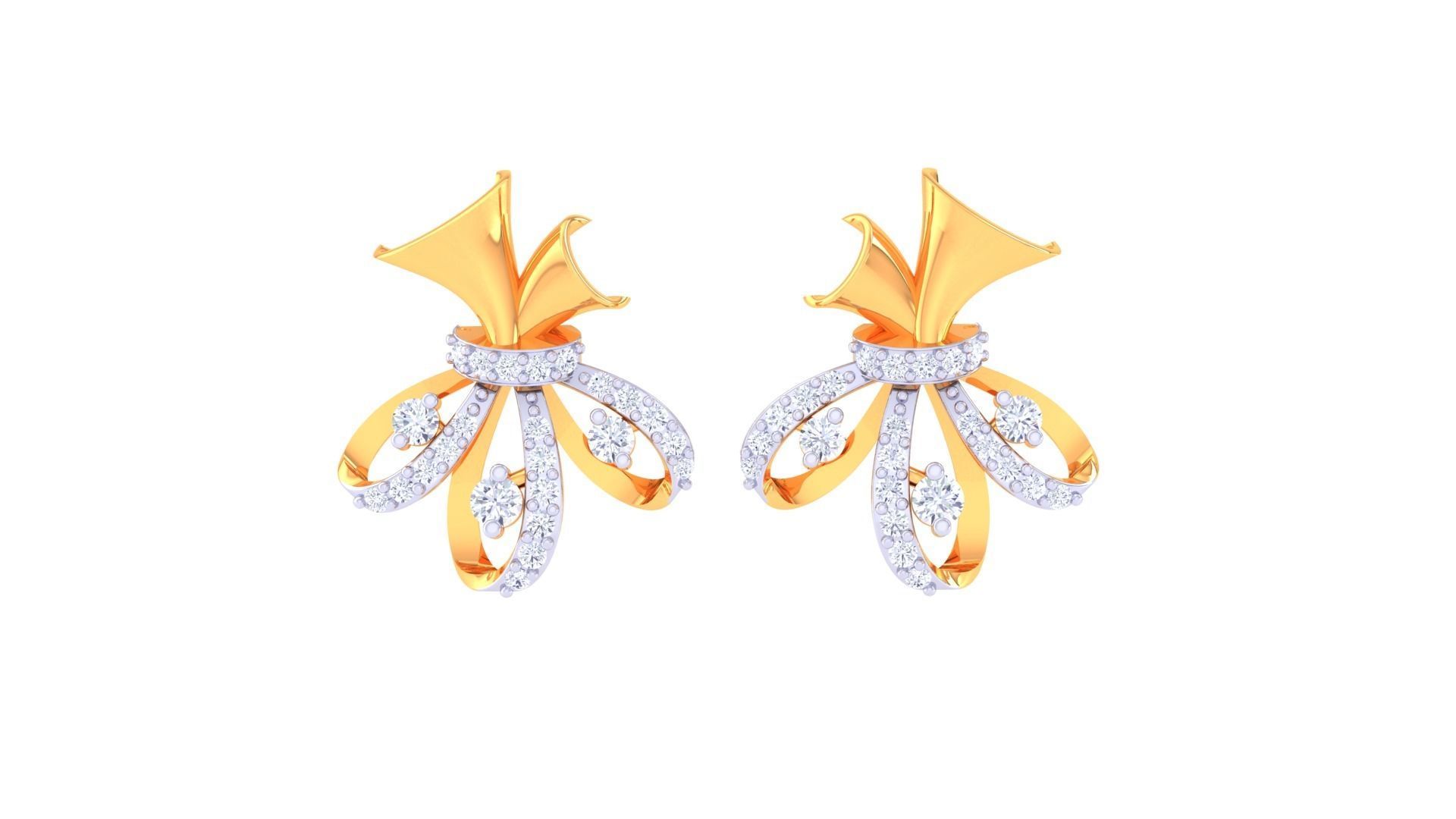 Women Stud Earring 3dm STL OBJ FBX Renders Details 3D print model_3