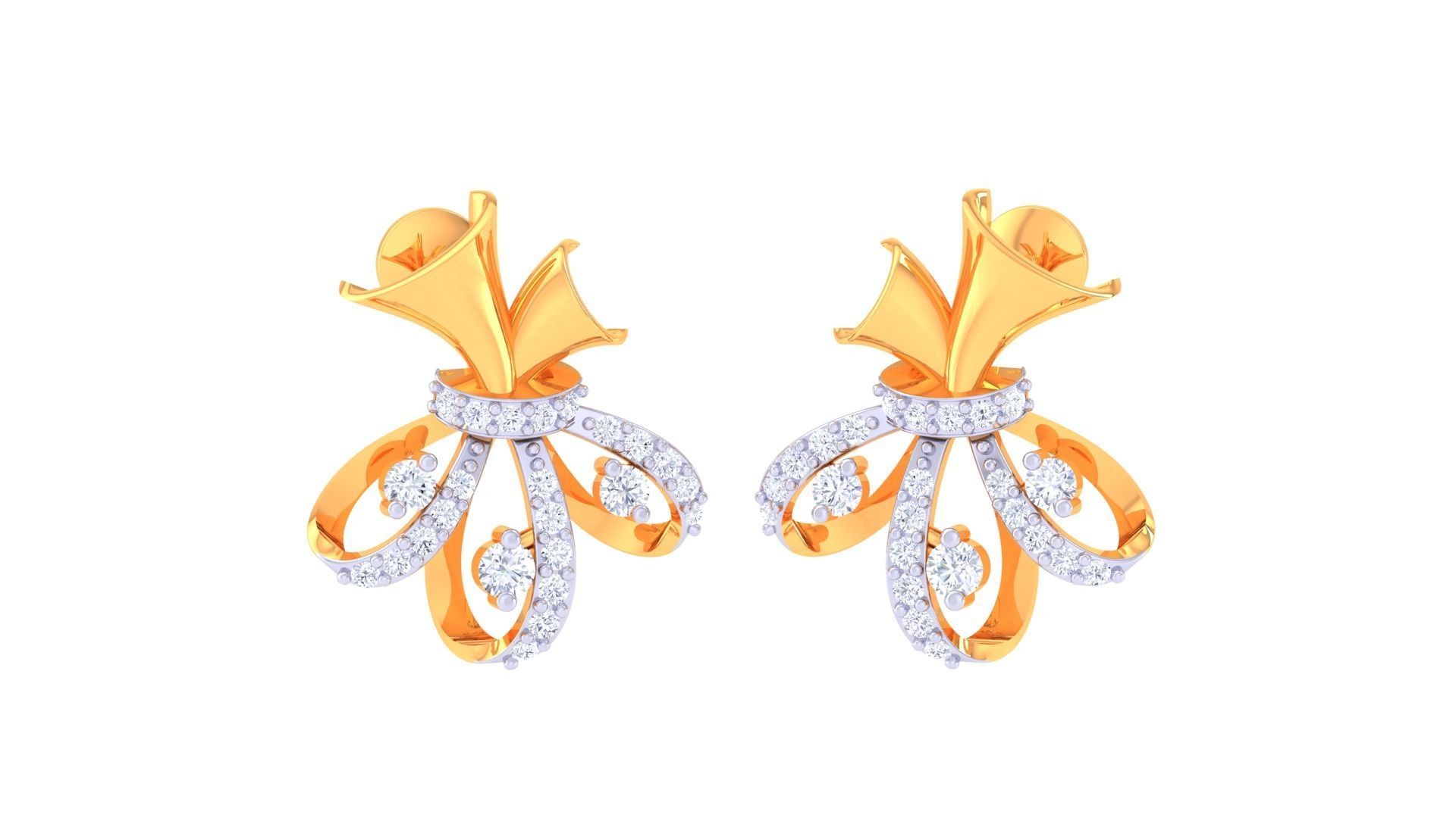 Women Stud Earring 3dm STL OBJ FBX Renders Details 3D print model_2