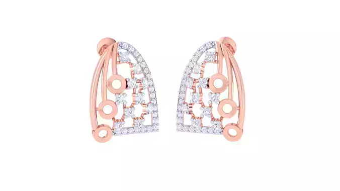 Women Stud Earring 3dm STL OBJ FBX Renders Details