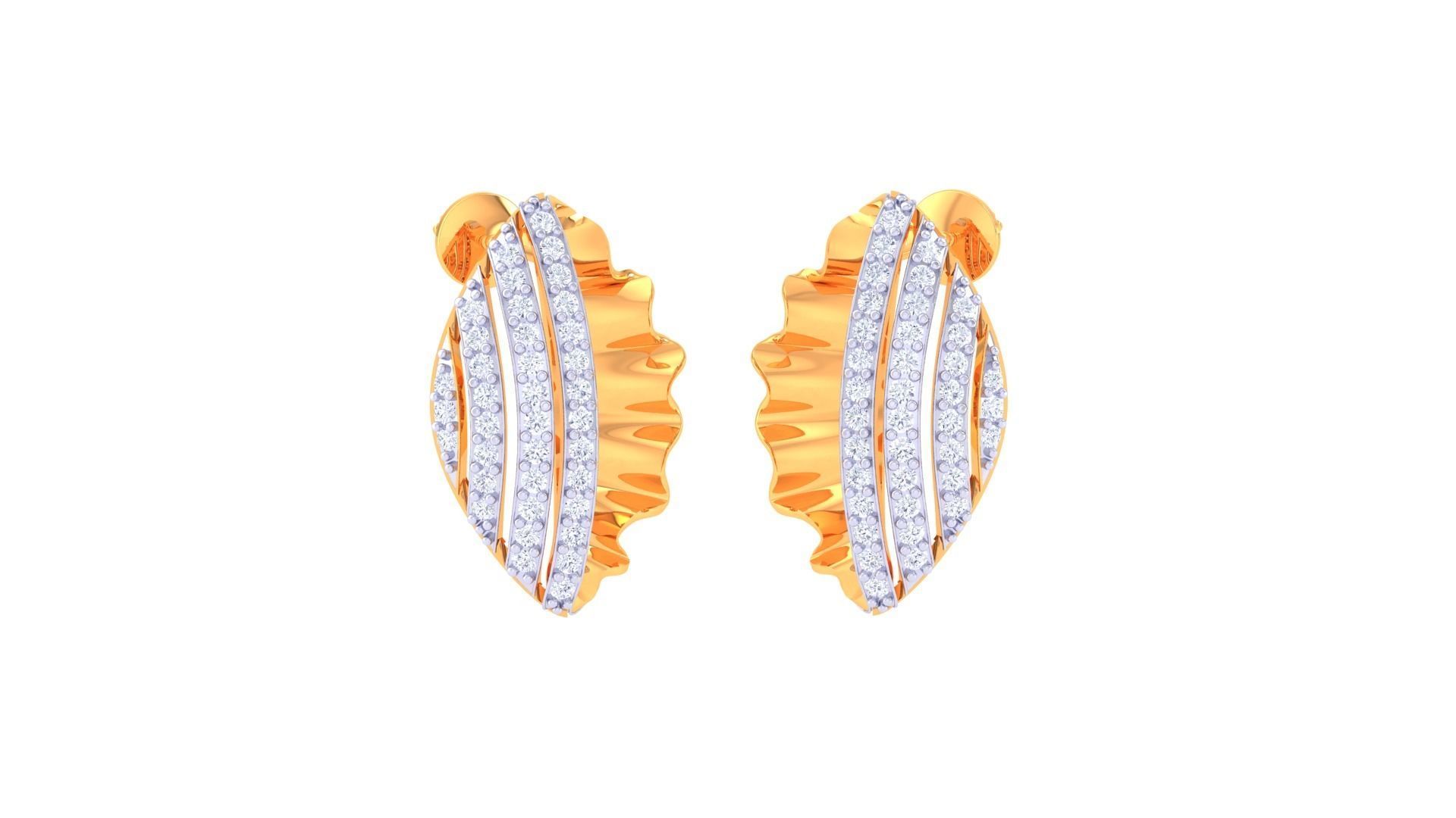 Women Stud Earring 3dm STL OBJ FBX Renders Details 3D print model_2