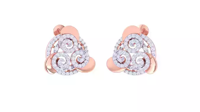 Women Stud Earring 3dm STL OBJ FBX Renders Details