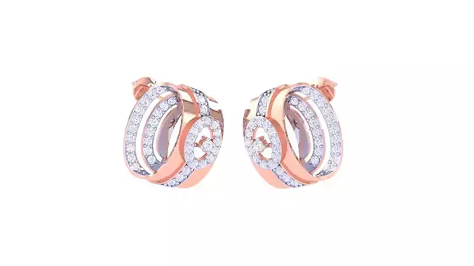 Women Stud Earring 3dm STL OBJ FBX Renders Details