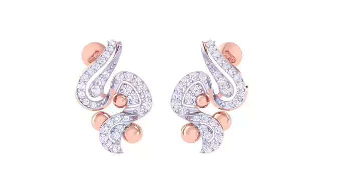 Women Stud Earring 3dm STL OBJ FBX Renders Details