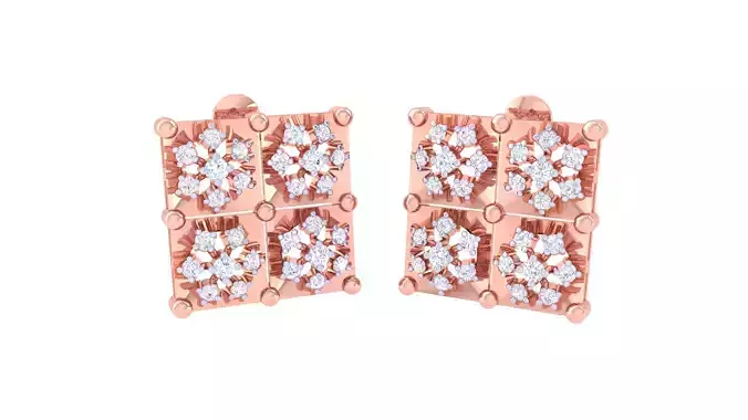 Women Stud Earring 3dm STL OBJ FBX Renders Details