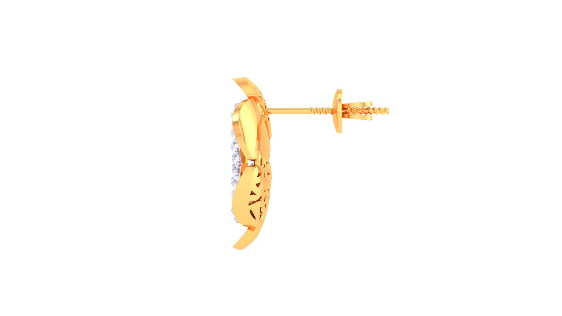 Women Stud Earring 3dm STL OBJ FBX Renders Details 3D print model_4