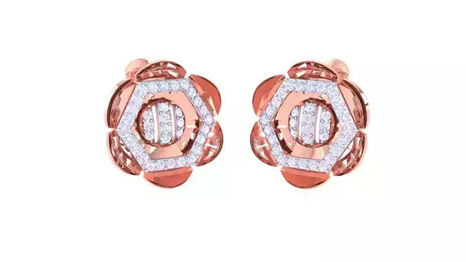 Women Stud Earring 3dm STL OBJ FBX Renders Details